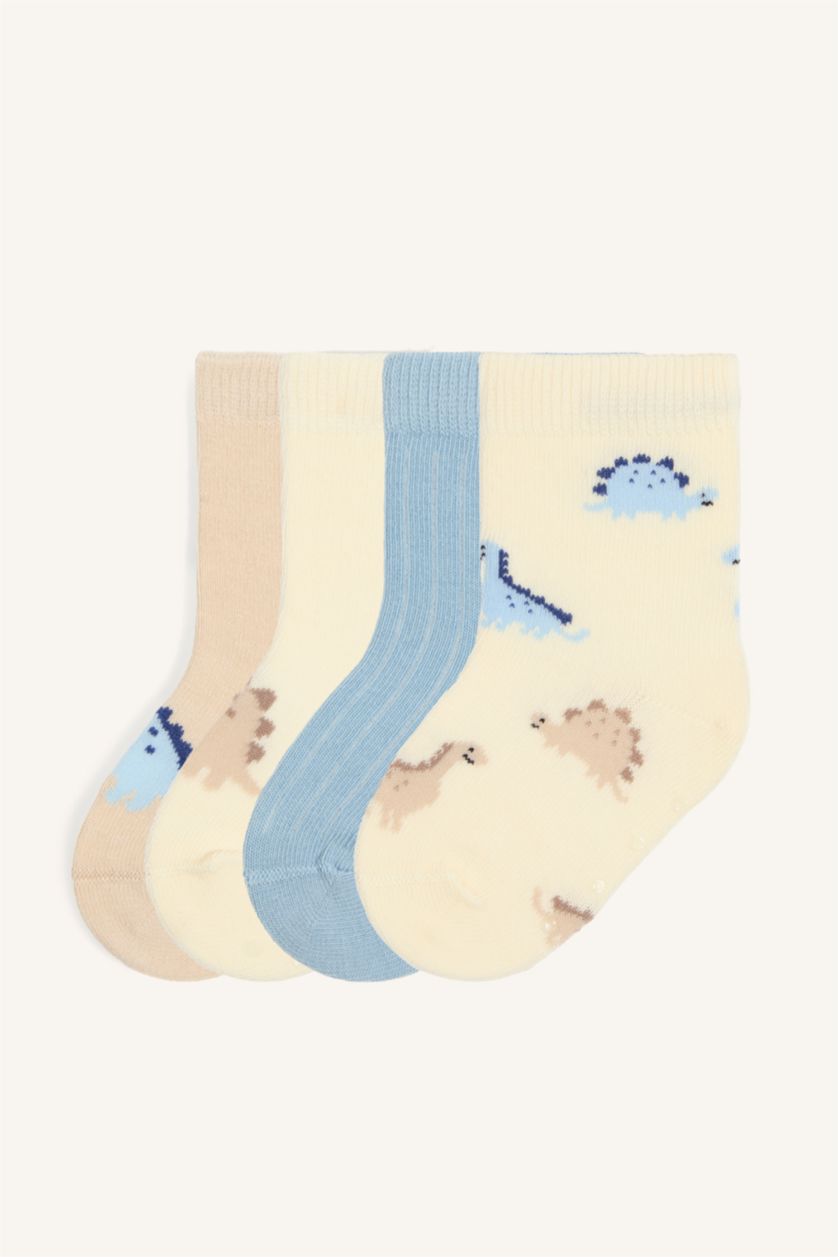 Baby Boy Karma Baby Boy Animal Print Seamless 4 Piece Cotton Socks