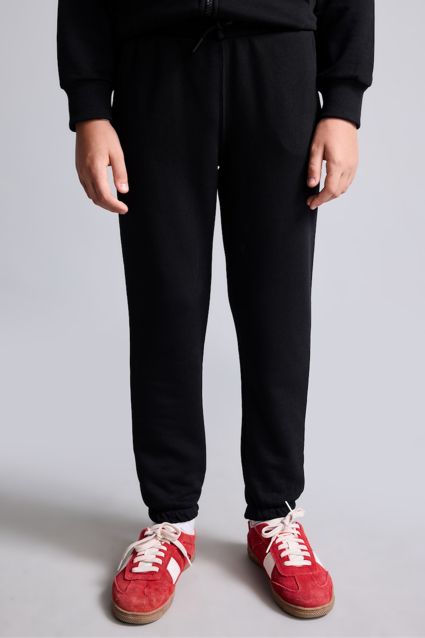 BOYS & TEENS Black Boy Regular Fit Elastic Waist Black Trousers