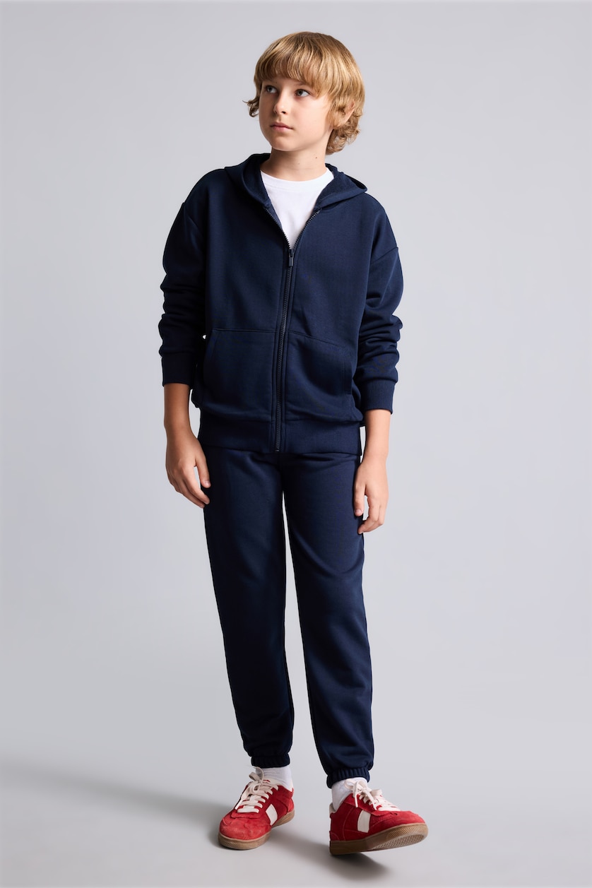 BOYS & TEENS NAVY Boy Regular Fit Elastic Waist Trousers