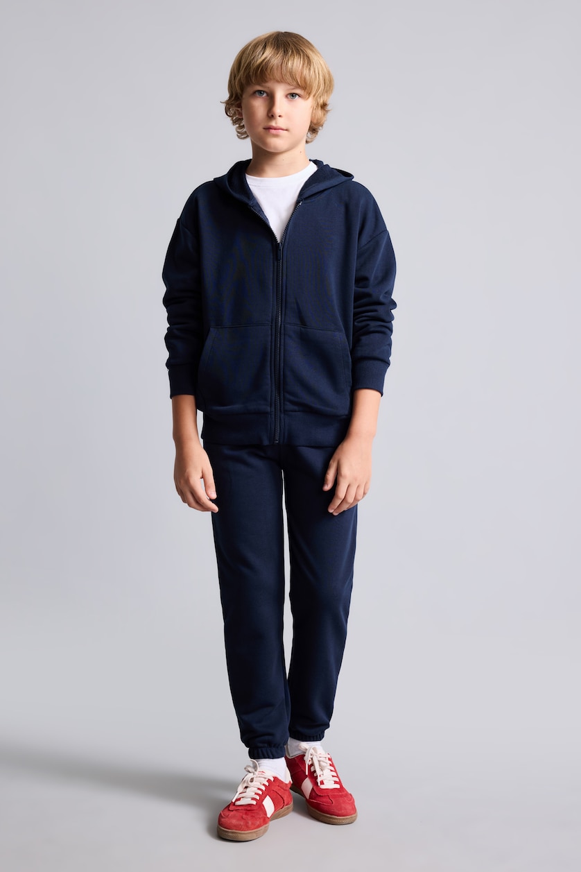 BOYS & TEENS NAVY Boy Regular Fit Elastic Waist Trousers