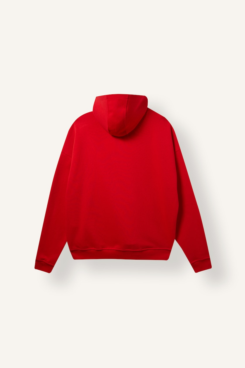 Men Red Oversize Fit Thick Sweatshirt Fabric Sweatshirt