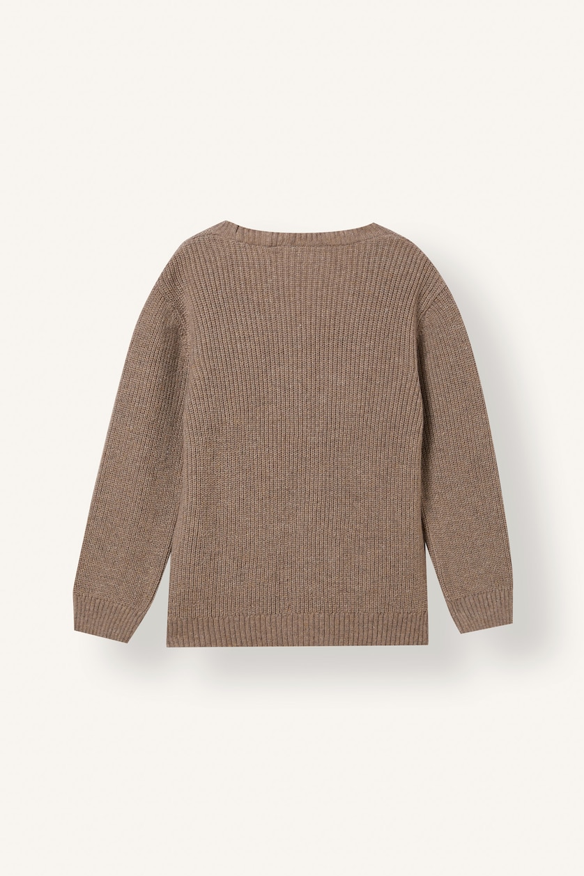 Мальчики и подростки Светло-бежевый Boy V-Neck Ribbed Basic Knitwear Cardigan