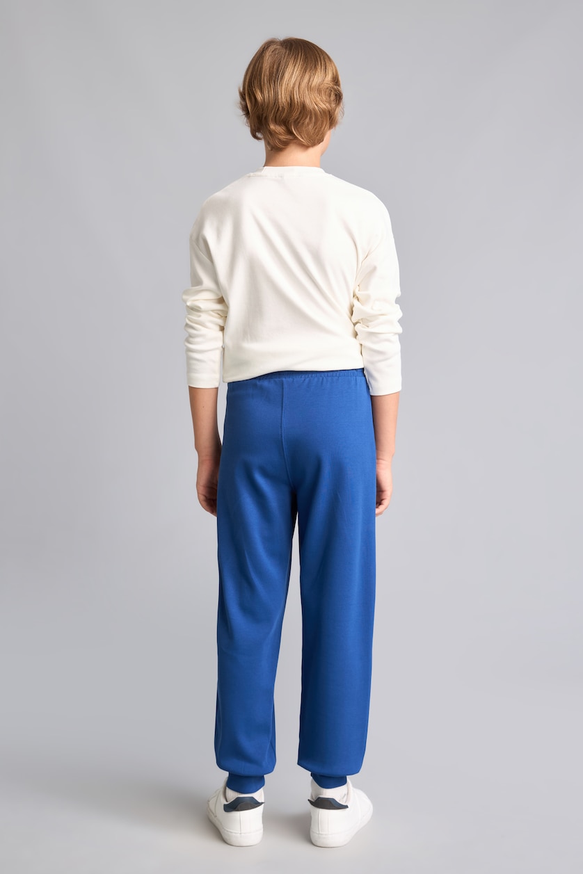 BOYS & TEENS Dark Blue Boy 100% Cotton Navy Blue Oversize Jogger Fit Sweatpants