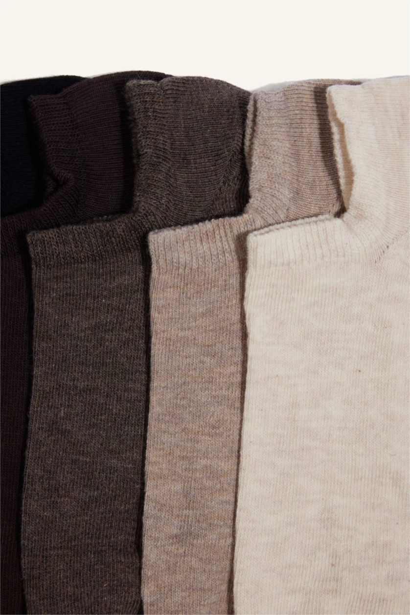 Men Brown 5 Piece Cotton Step Socks