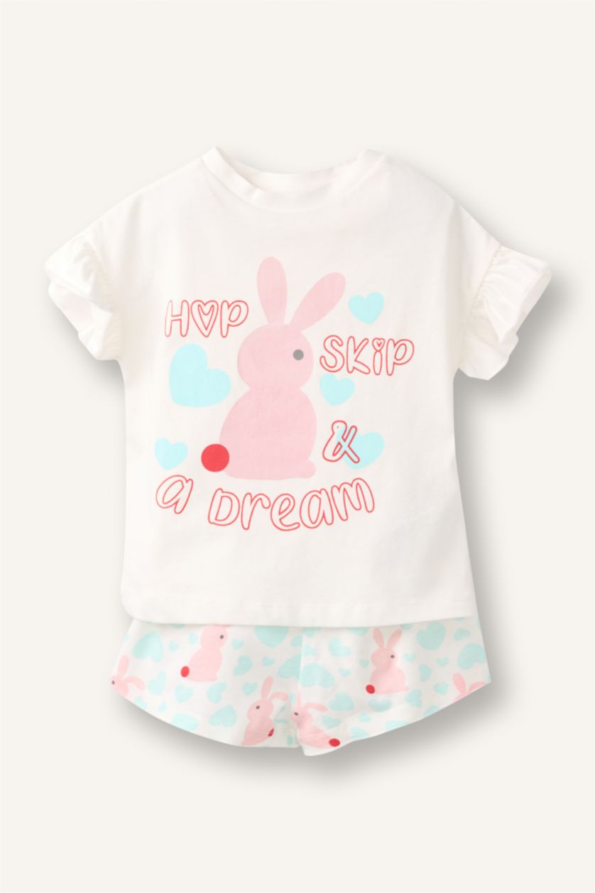 Baby Girls Ecru 2 piece Regular Fit Knitted Pyjamas