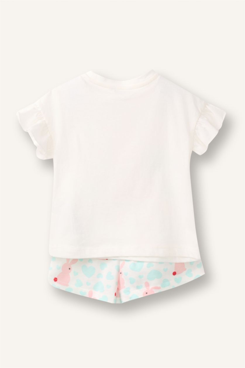 Baby Girls Ecru 2 piece Regular Fit Knitted Pyjamas