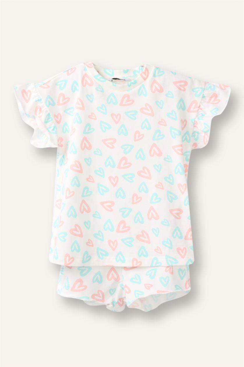 Kız Bebek Ekru Baskılı 2'li Pijama Takımı Kız Bebek