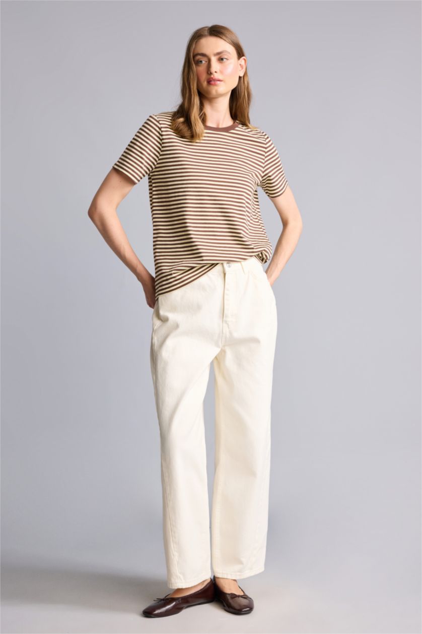 Women Brown Regular Fit Short Sleeve T-Shirt