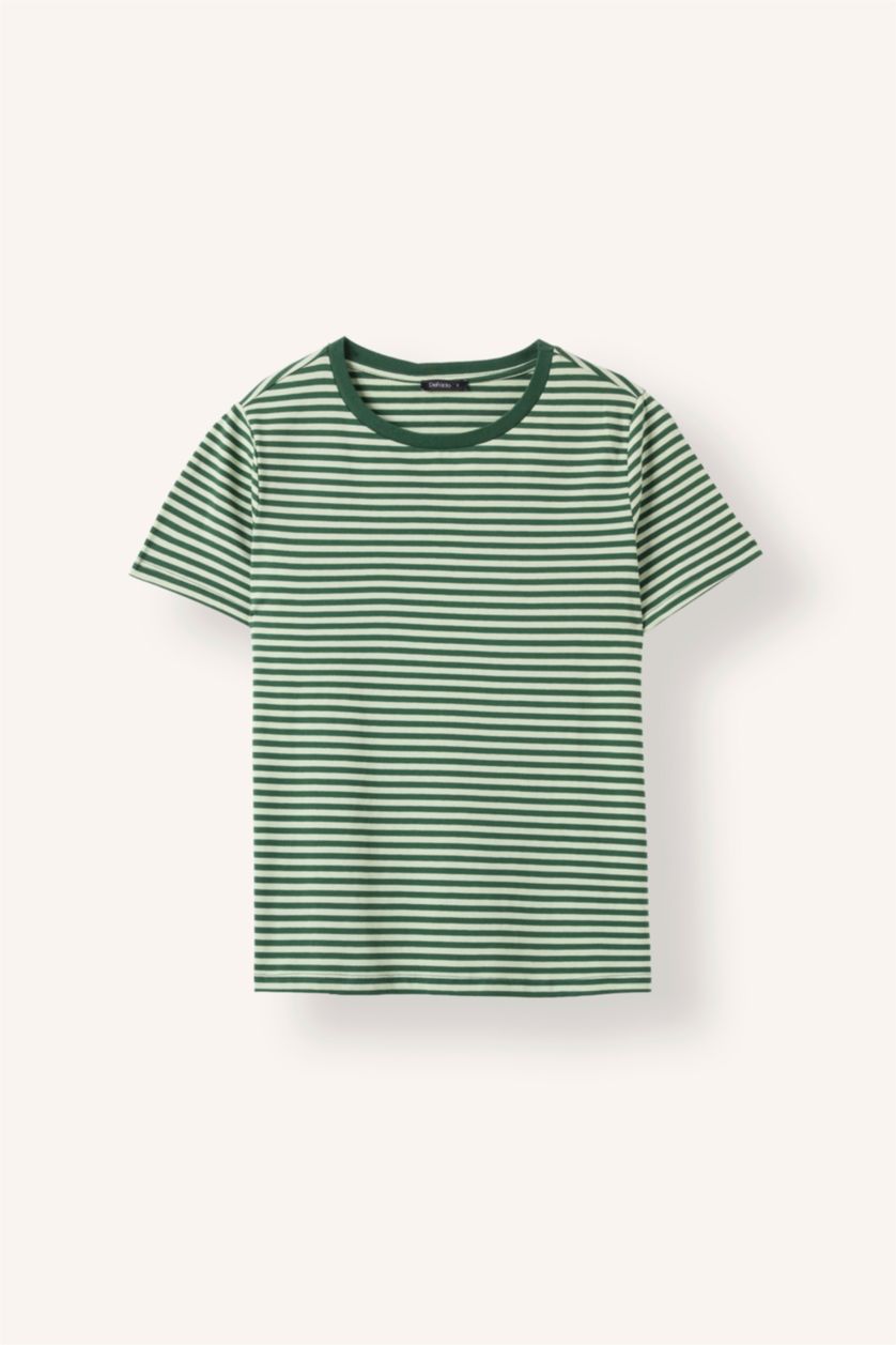 Women Dark Green Regular Fit Short Sleeve T-Shirt