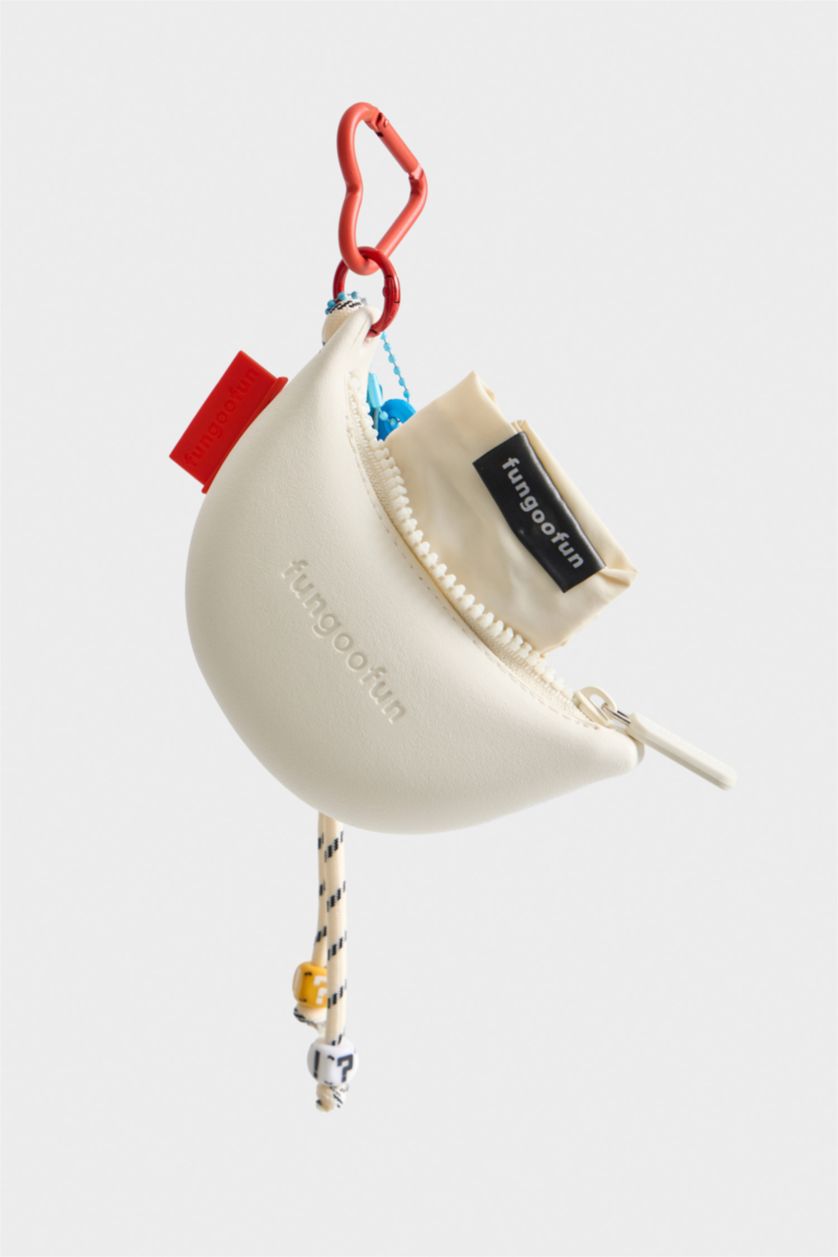 Kadın Beyaz FunGooFun X Defacto Muz Figürlü Charm ve Katlanabilir Bez Kol Çantası