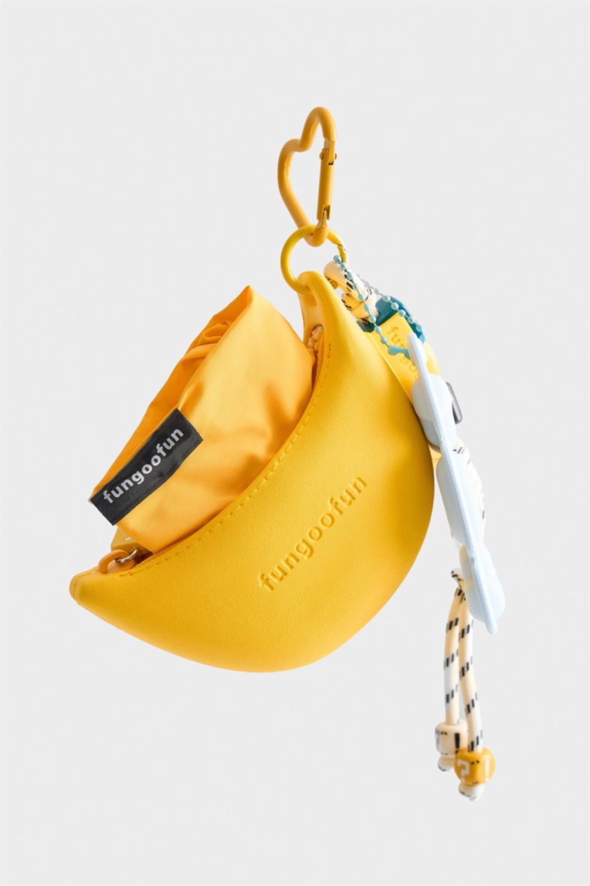 Kadın Sarı FunGooFun X Defacto Muz Figürlü Charm ve Katlanabilir Bez Kol Çantası