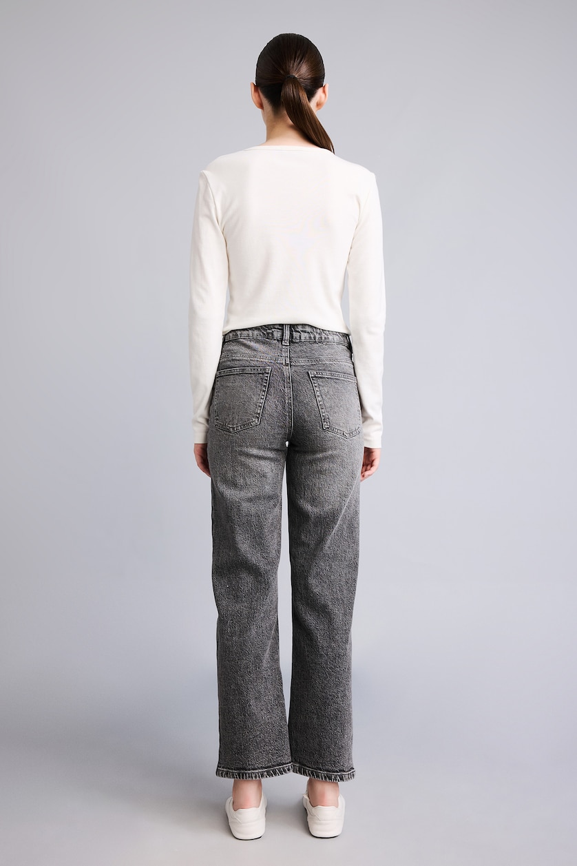 Әйелдерге Сұр Comfort Straight джинсы