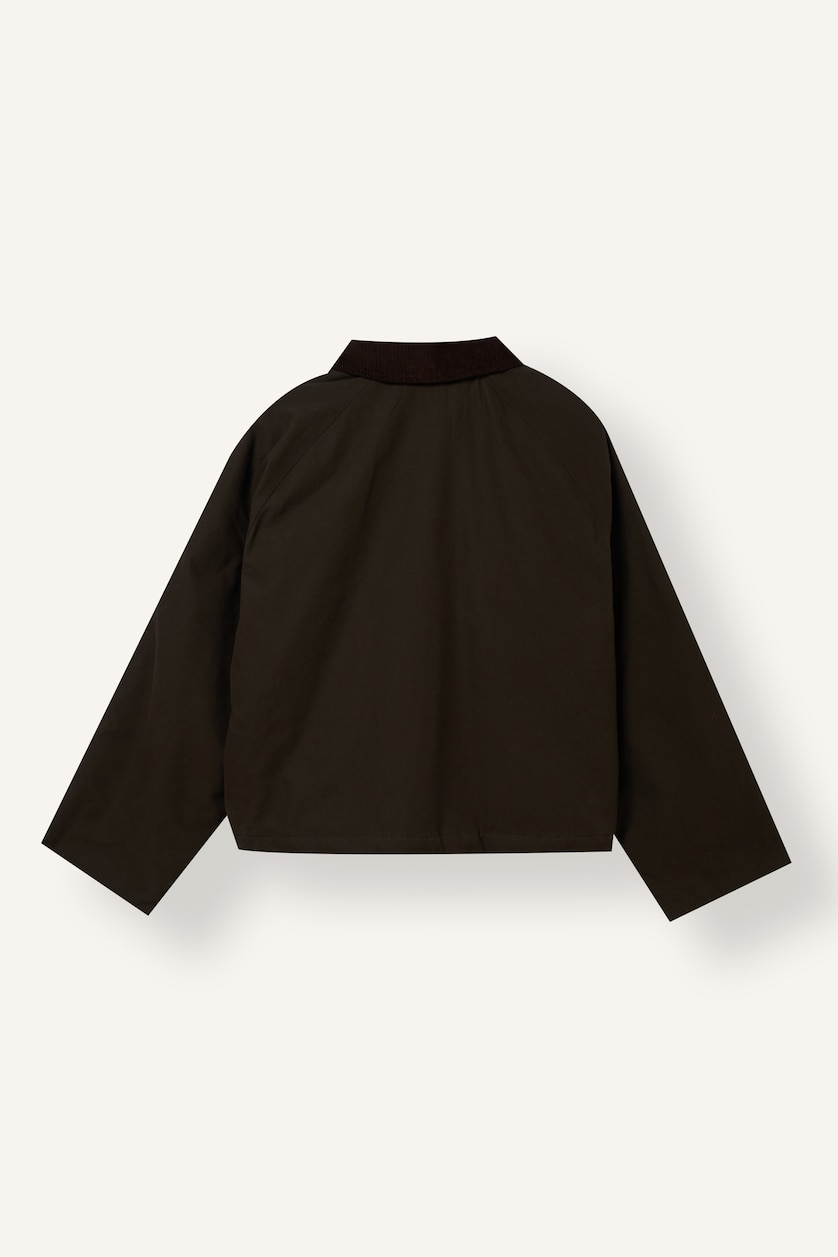 FEMME Marron Veste en velours à col polo en coton Coupe régulière