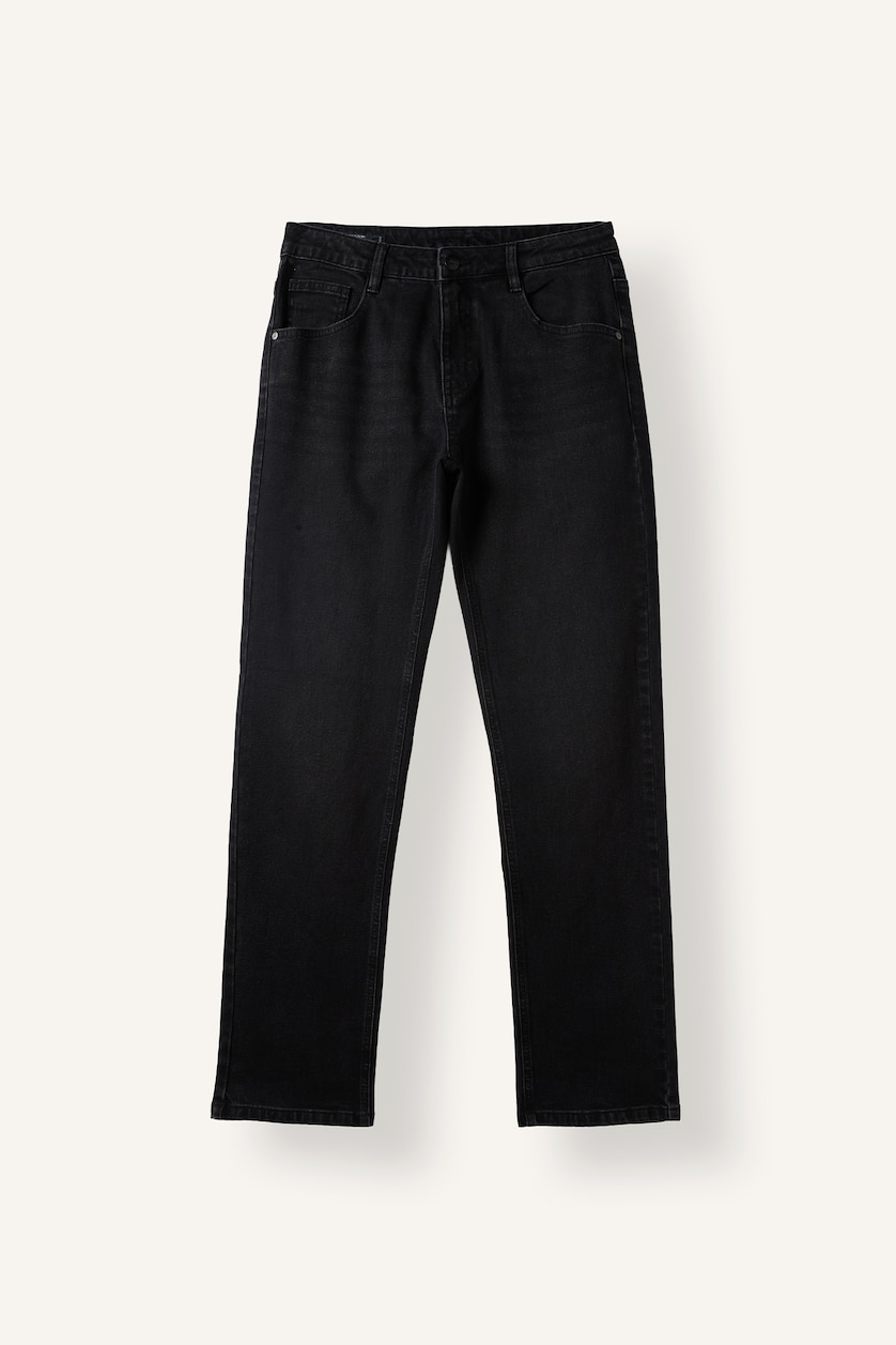MAN Black Sergio Regular Fit Regular Waist Straight Leg Jeans