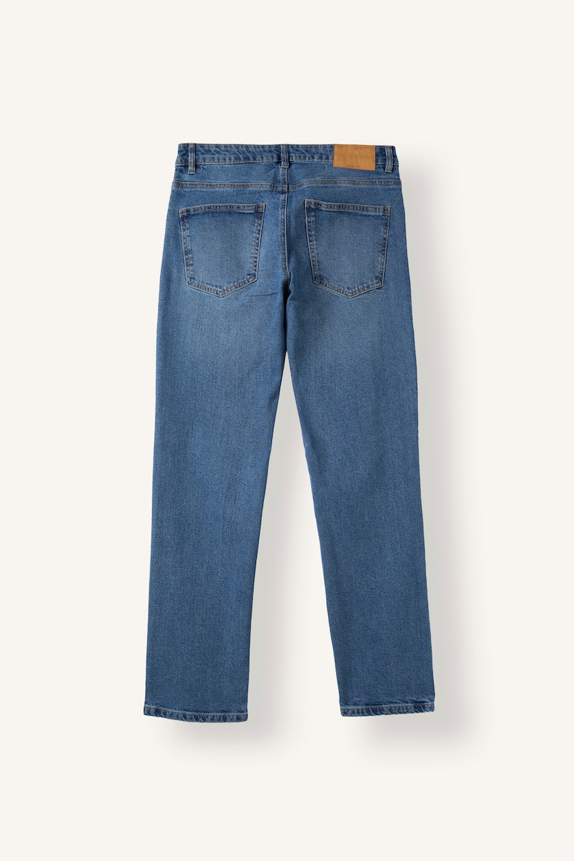 رجال أزرق Regular Fit Normal Waist Straight Leg Jeans