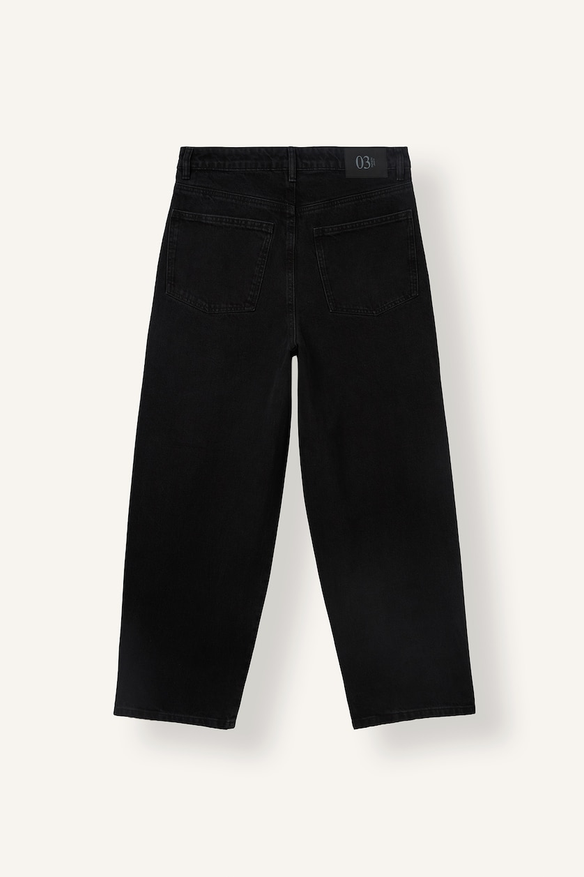 MAN Anthracite Super Baggy Fit High Waist Wide Leg Jeans