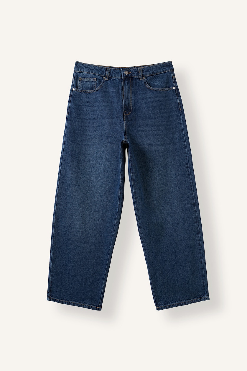 MAN Blue Super Baggy Fit High Waist Wide Leg Jeans