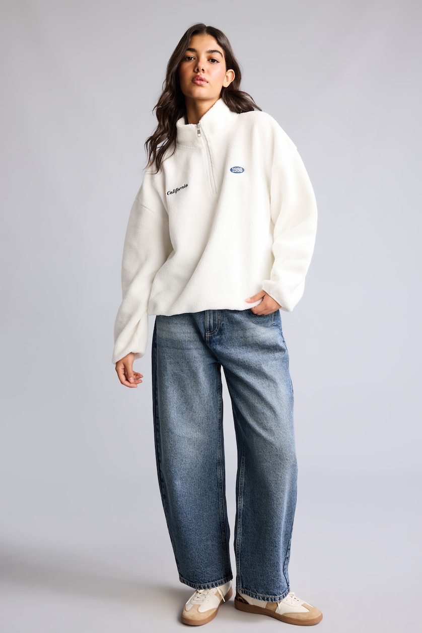 Женщины Голубрй Брюки Barrel Fit