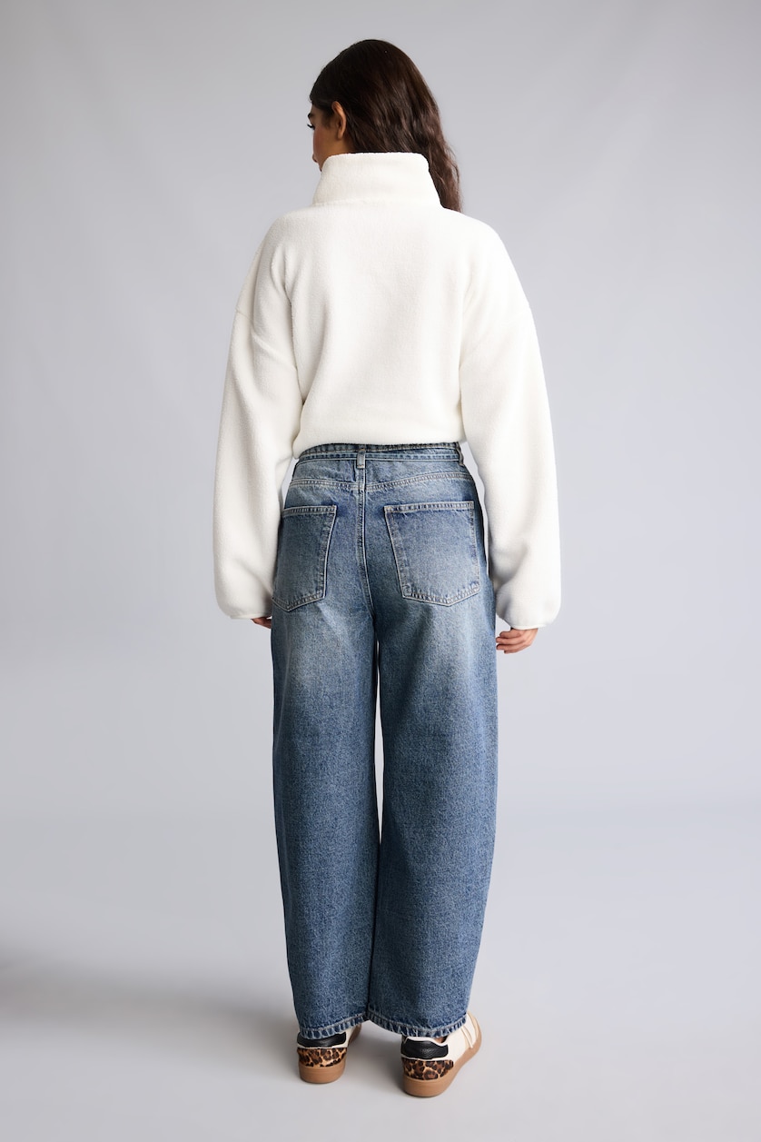 Женщины Голубрй Брюки Barrel Fit