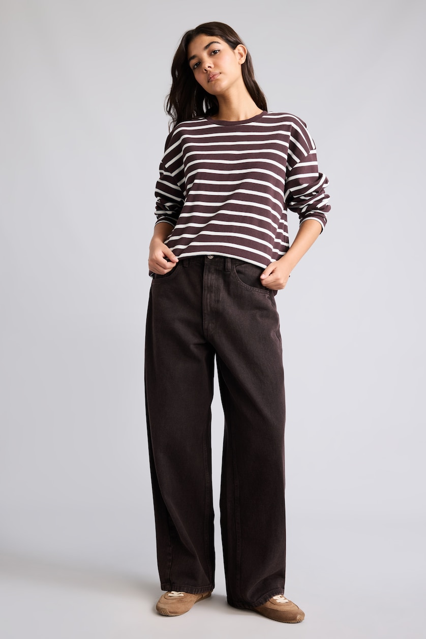 Әйелдерге Қоңыр Barrel Fit шалбар