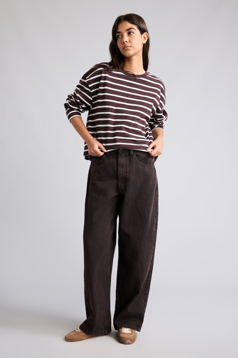 Әйелдерге Қоңыр Barrel Fit шалбар