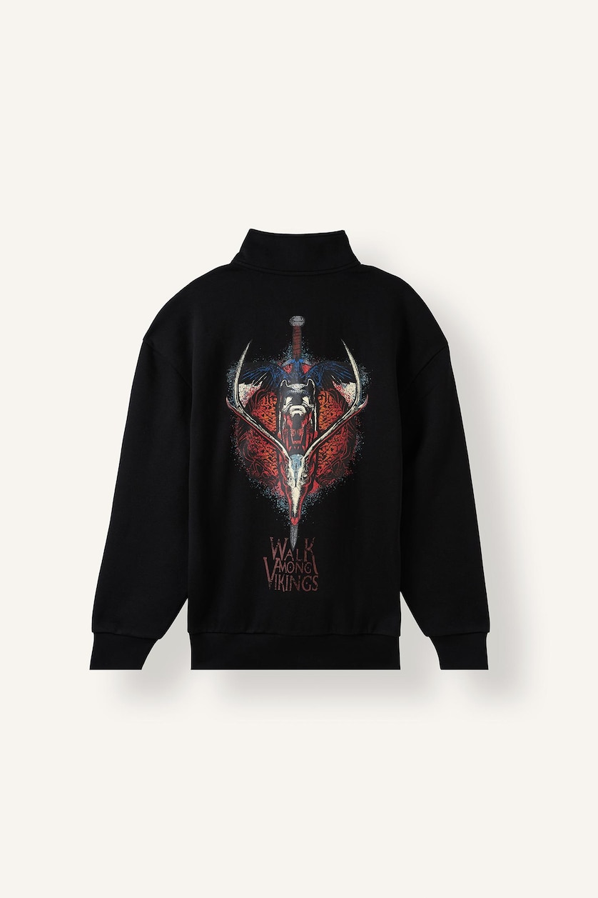 Мужчины Черный Свитшот Boxy Fit
