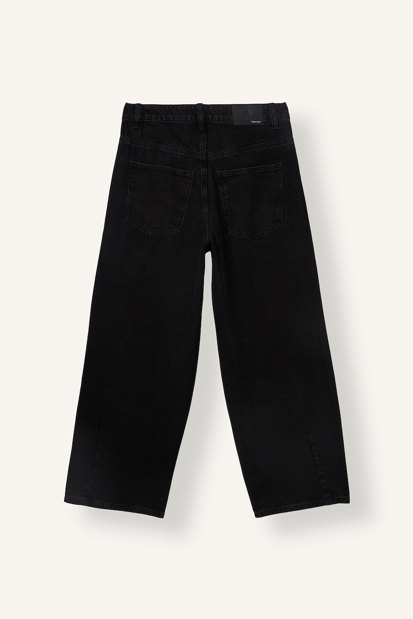 رجال أسود Balloon Fit Regular Waist Tapered Leg Jeans