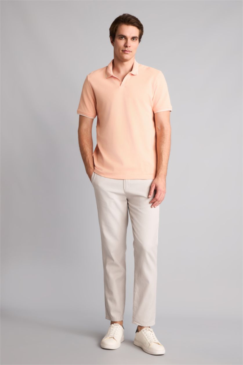 Men Salmon Regular Fit Short Sleeve Polo T-Shirt