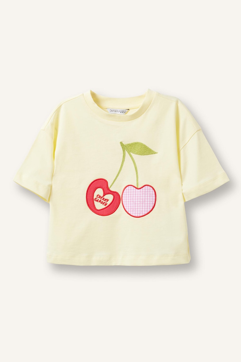 BABY GIRL Light Yellow Baby Girl Fruit Print Jersey Light Yellow T-Shirt