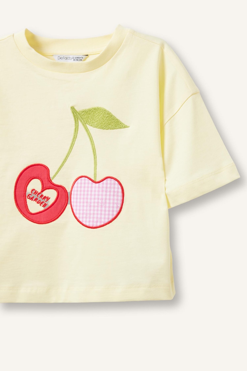 BABY GIRL Light Yellow Baby Girl Fruit Print Jersey Light Yellow T-Shirt