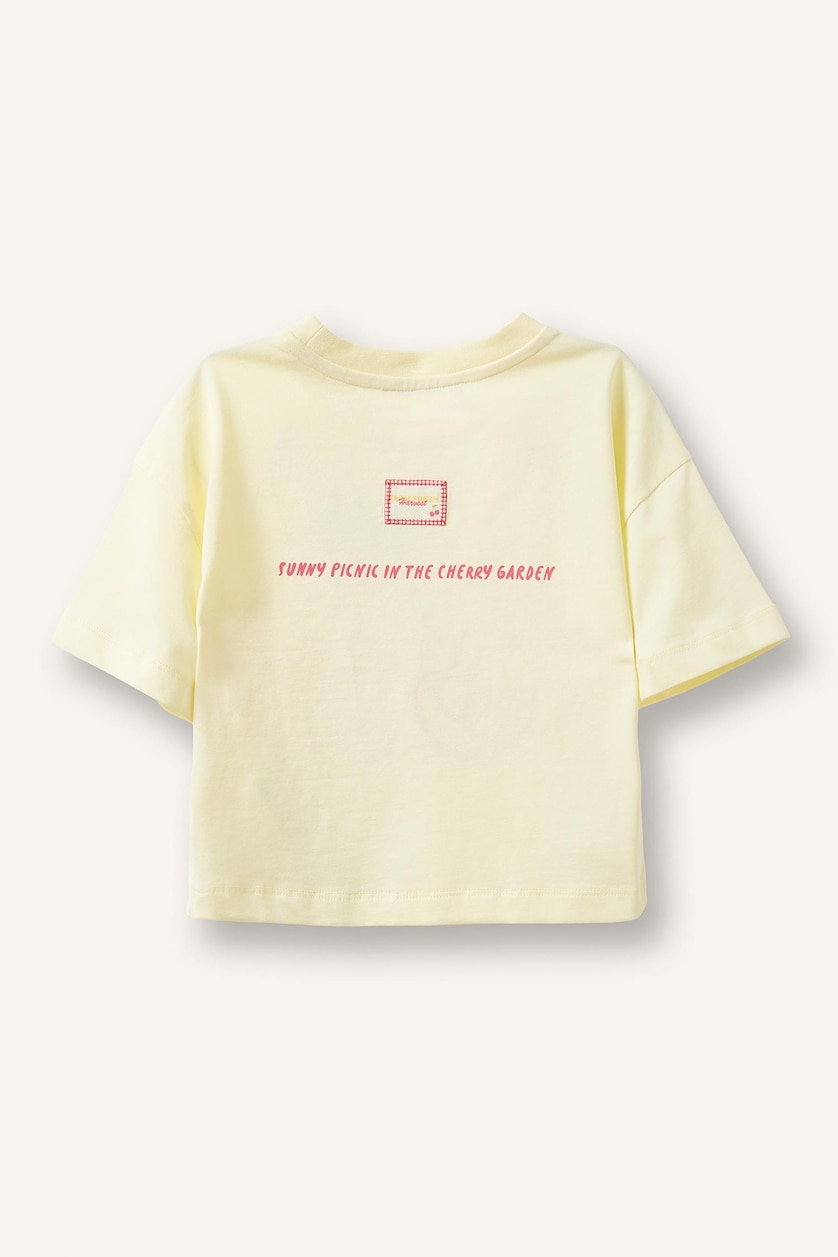 BABY GIRL Light Yellow Baby Girl Fruit Print Jersey Light Yellow T-Shirt