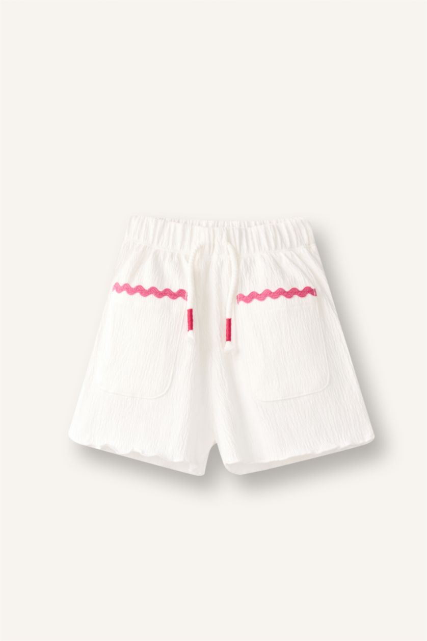 Baby Girls Ecru Normal Waist Shorts
