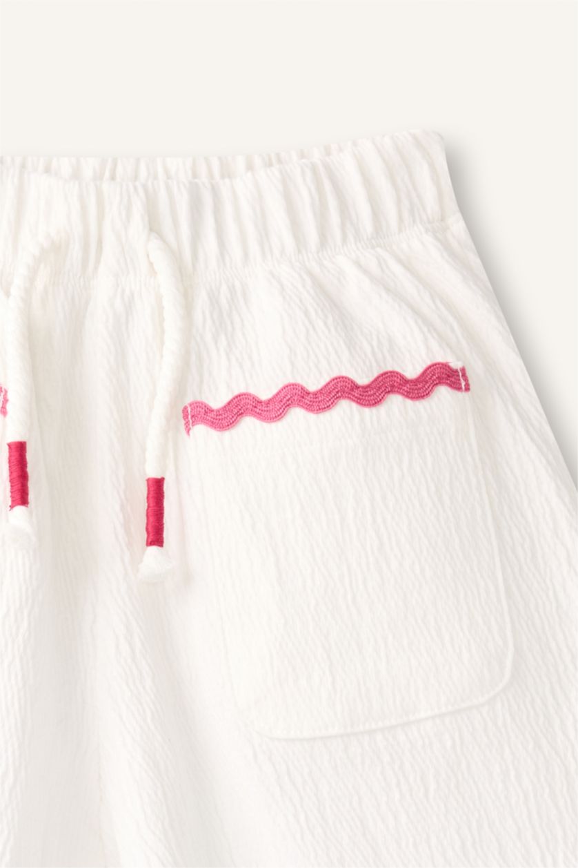 Baby Girls Ecru Normal Waist Shorts