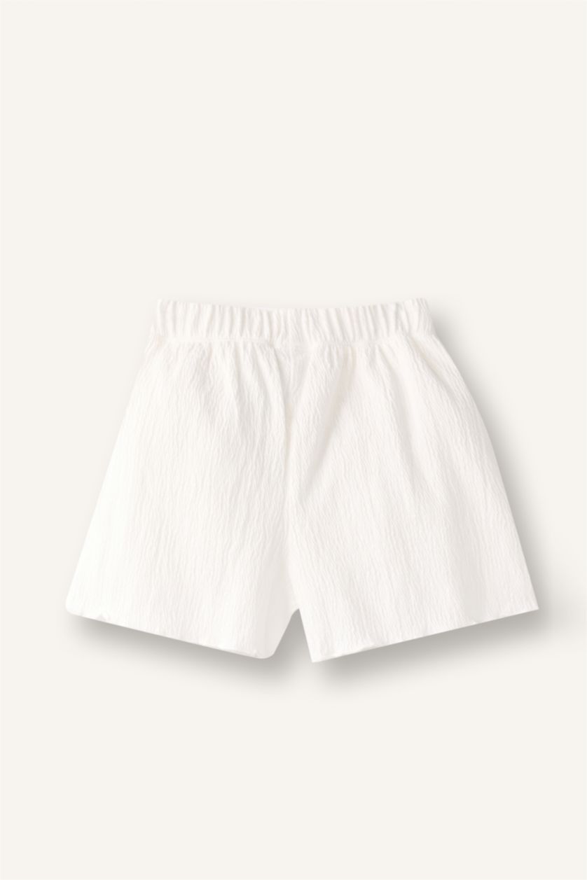 Baby Girls Ecru Normal Waist Shorts