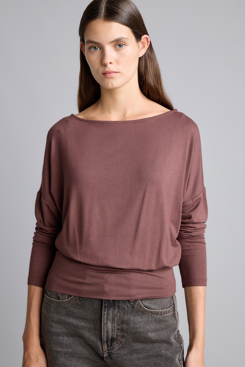 WOMAN Brown Slim Fit Long Sleeve T-Shirt