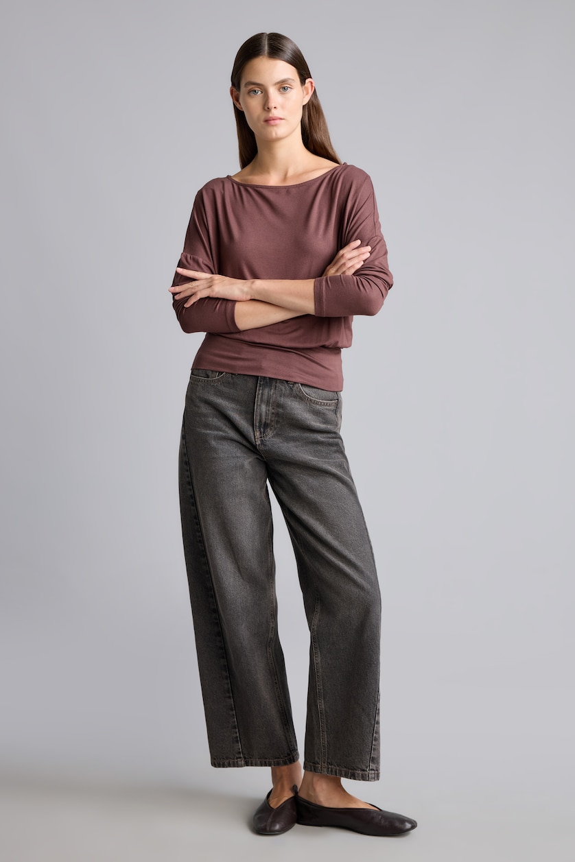 WOMAN Brown Slim Fit Long Sleeve T-Shirt