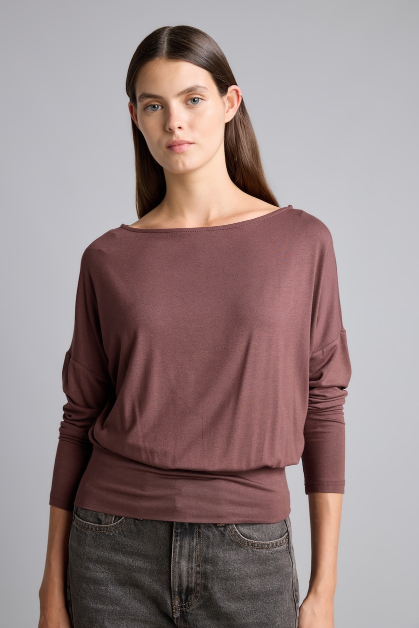 WOMAN Brown Slim Fit Long Sleeve T-Shirt