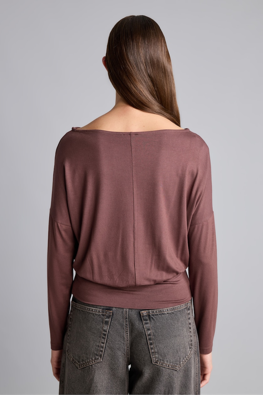 WOMAN Brown Slim Fit Long Sleeve T-Shirt