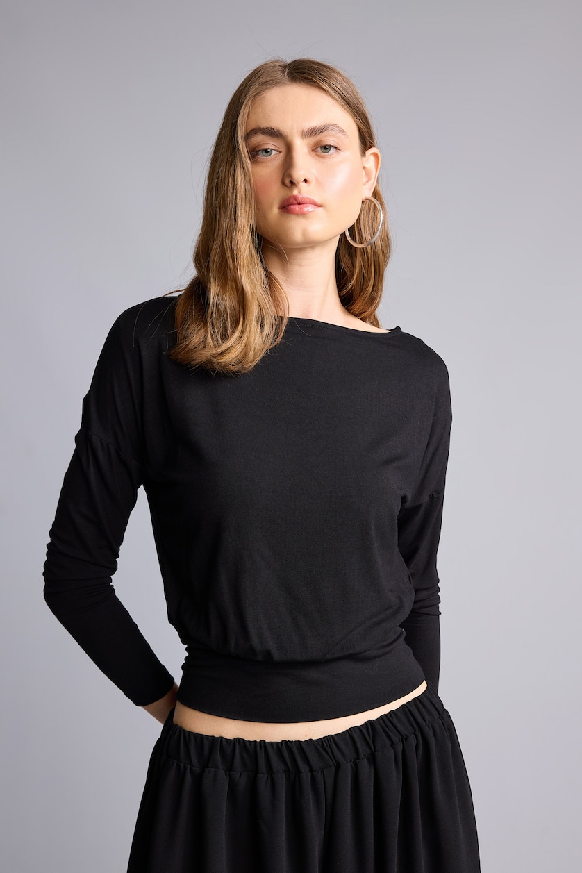 WOMAN Black Slim Fit Long Sleeve T-Shirt