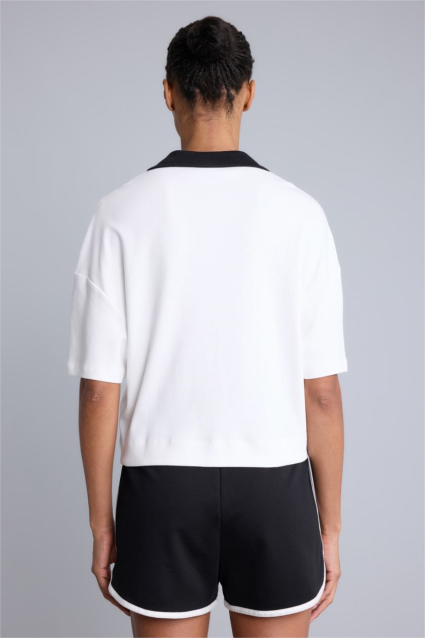 حريمي بيج فاتح Short Sleeve Polo T-Shirt