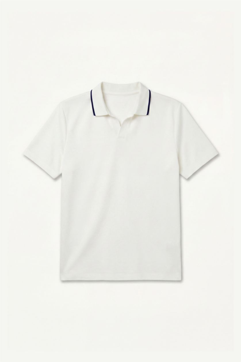 Erkek Ekru Regular Fit Polo Tişört