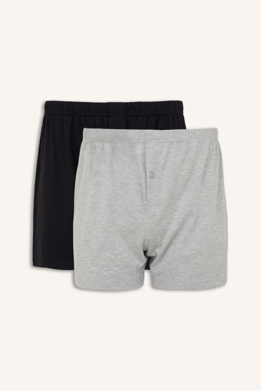 Erkek Siyah Relaxed Fit 2'li Boxer Set
