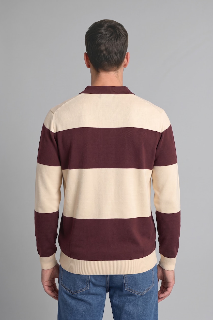 Men Bordeaux Relax Fit Knitwear Pullover