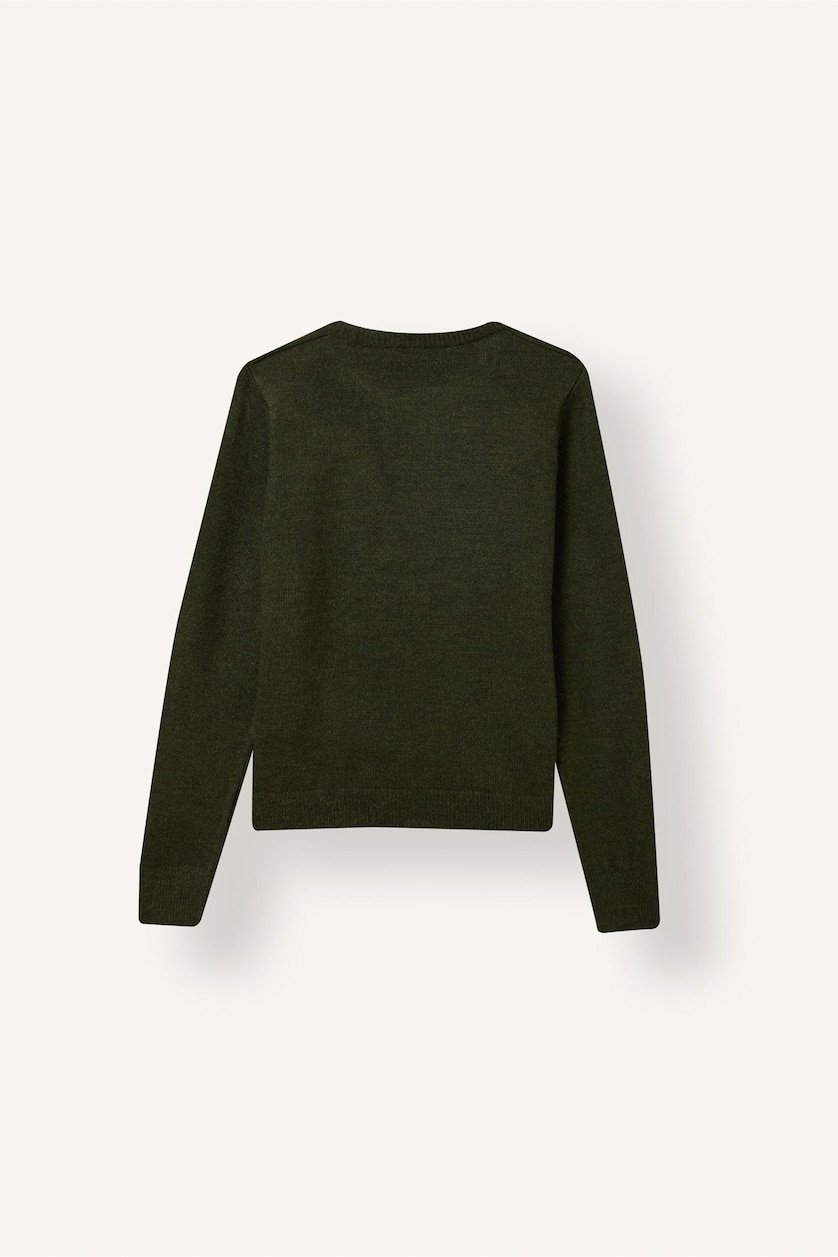 Kadın Haki Regular Fit Yün Karışımlı Basic Kazak