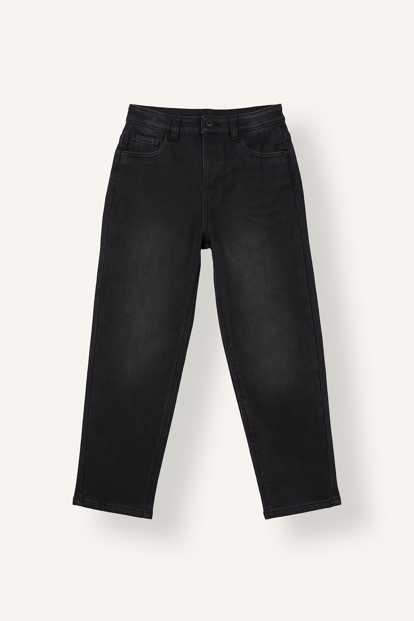 Erkek Çocuk - Genç Erkek Siyah Wide Leg Jean Erkek Çocuk