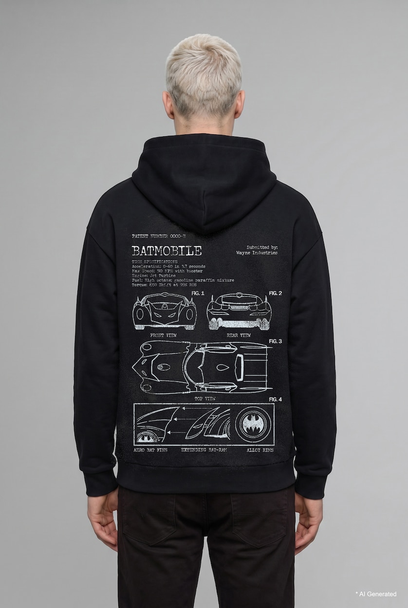 Мужчины Черный Свитшот Boxy Fit