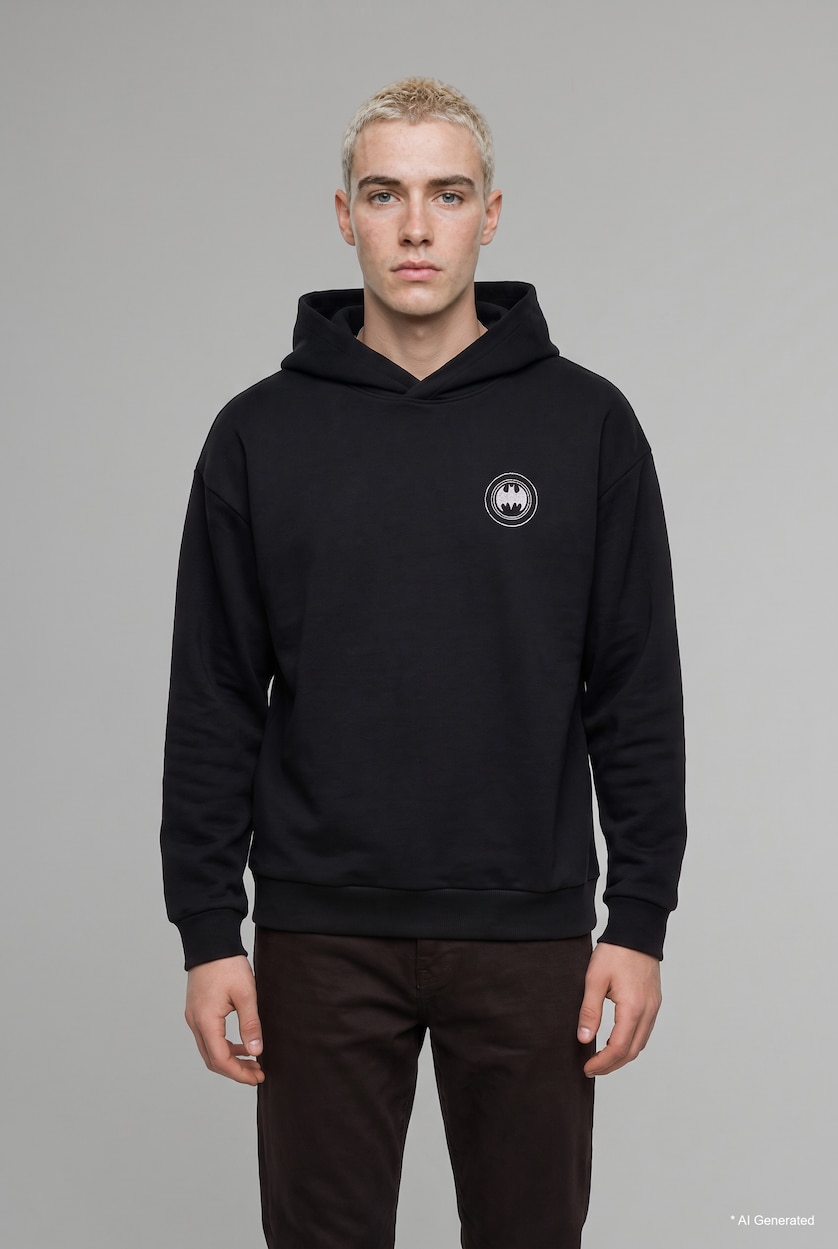 Мужчины Черный Свитшот Boxy Fit