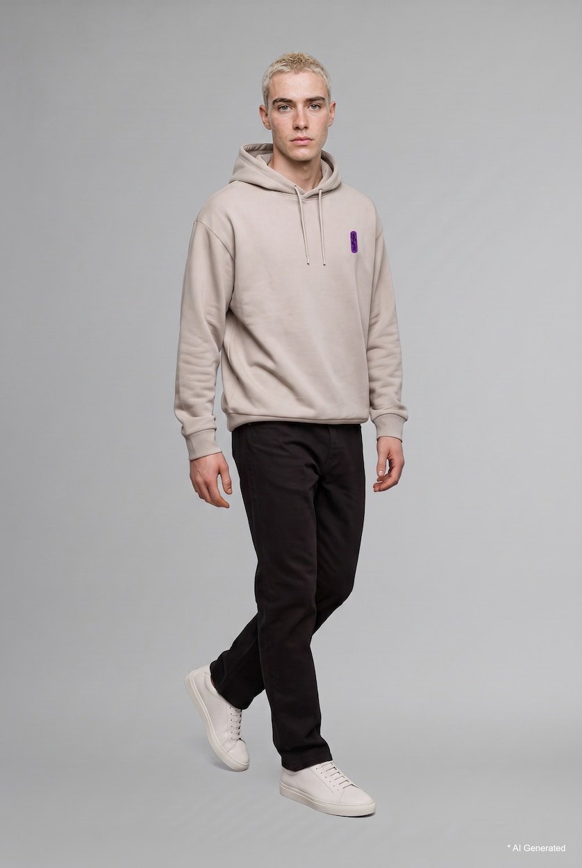 MAN Light Grey Batman Boxy Fit Fabric Printed Sweatshirt
