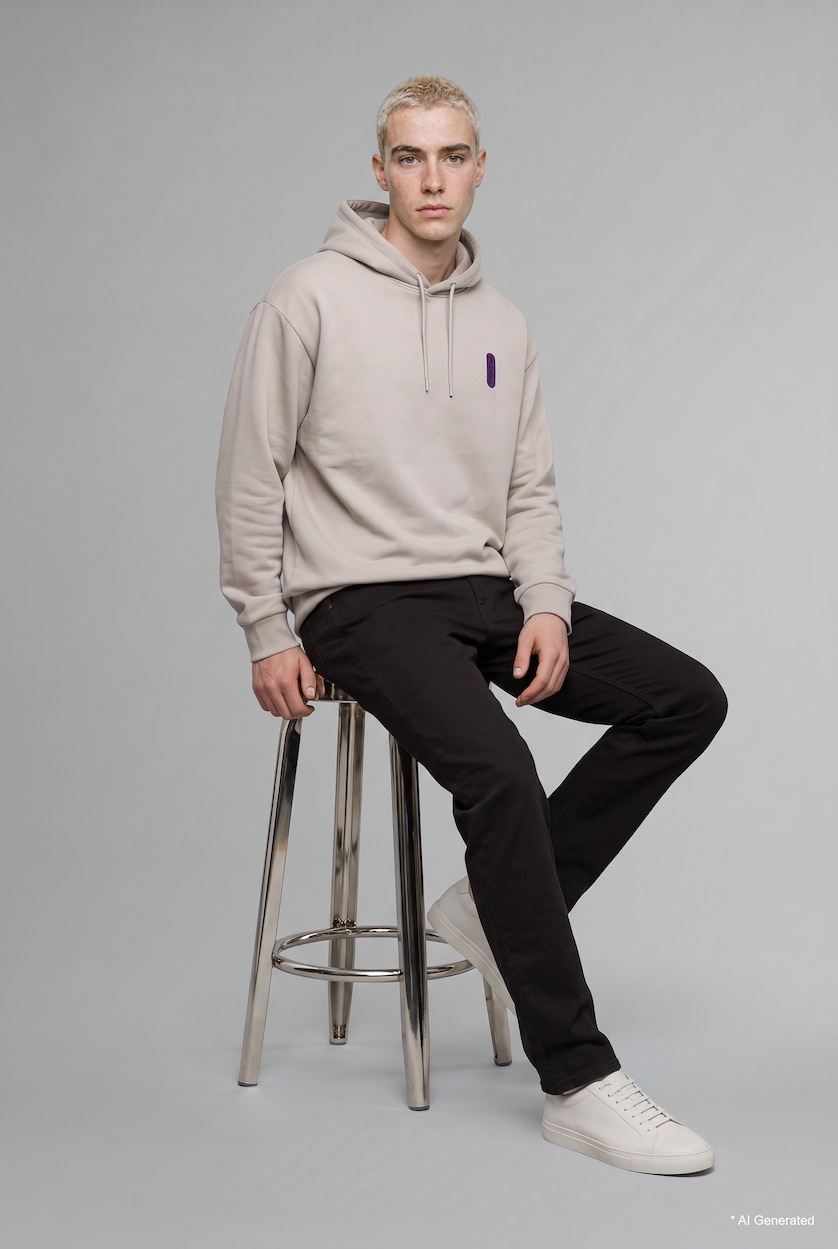 MAN Light Grey Batman Boxy Fit Fabric Printed Sweatshirt