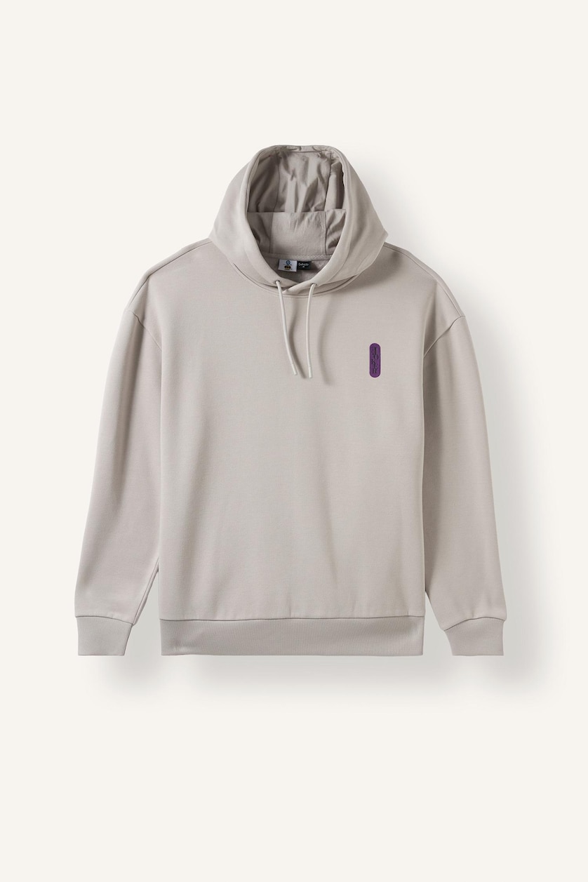 MAN Light Grey Batman Boxy Fit Fabric Printed Sweatshirt